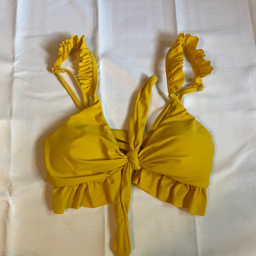 Size small yellow swimsuit top.